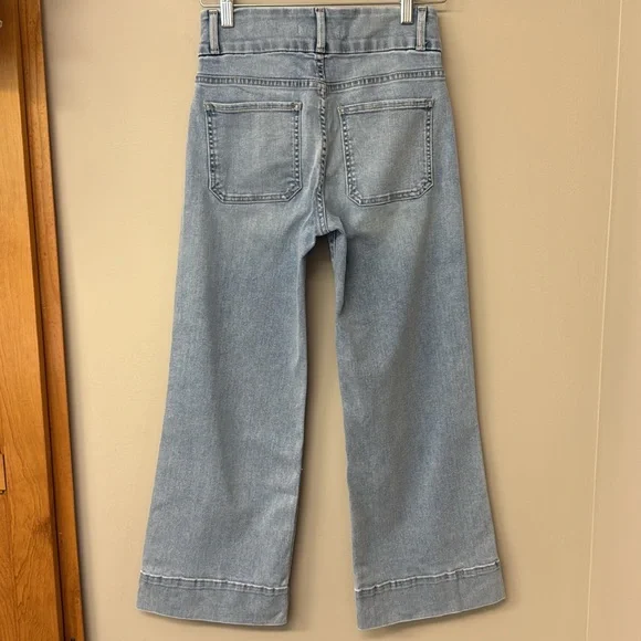 Fidelity Denim Aloe Super Wide Crop Jeans | size 26 | EUC | Teardrop Blue - Picture 8 of 16